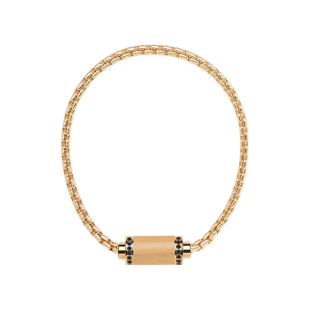 BEIGE CHAIN BEIGE CHIP WITH BLACK ZIRCONIA MAGNET