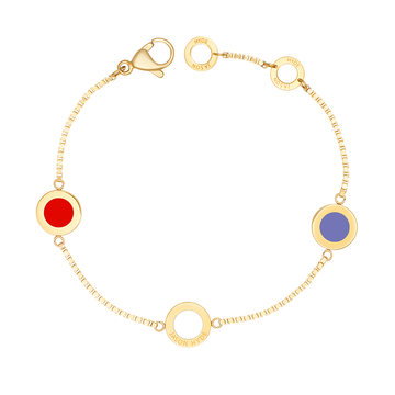 OCEAN RED, PERSIAN BLUE AND WHITE CHIPS TRIO BRACELET
