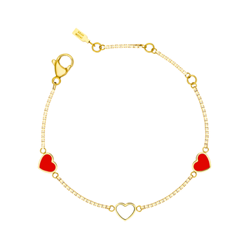 RED AND WHITE CHIPS TRIO BRACELET