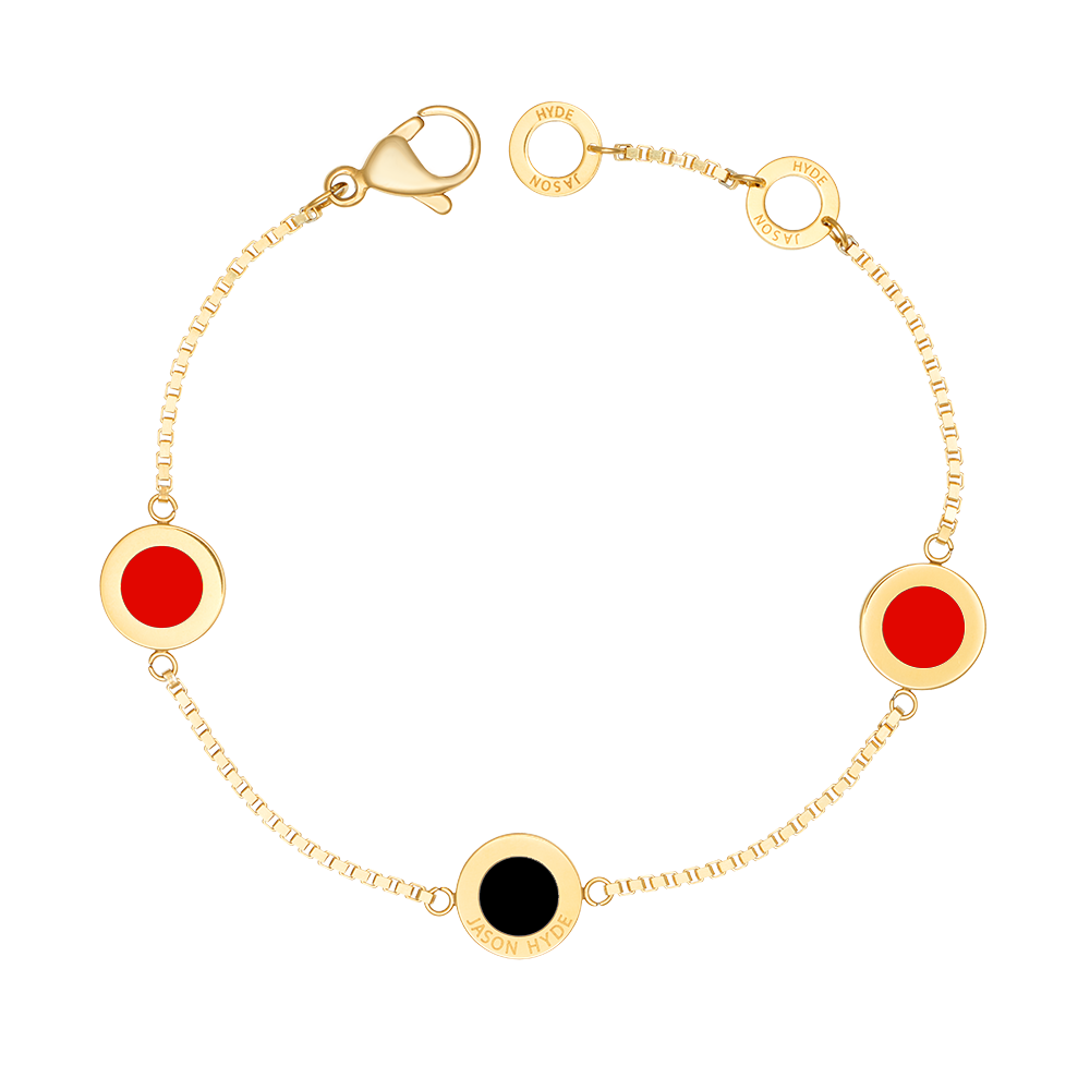 RED AND BLACK CHIPS TRIO BRACELET