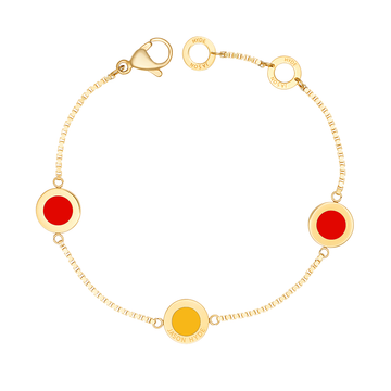 RED AND YELLOW SPECTRA CHIPS TRIO BRACELET