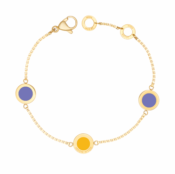 OCEAN PERSIAN BLUE AND YELLOW SPECTRA CHIPS TRIO BRACELET