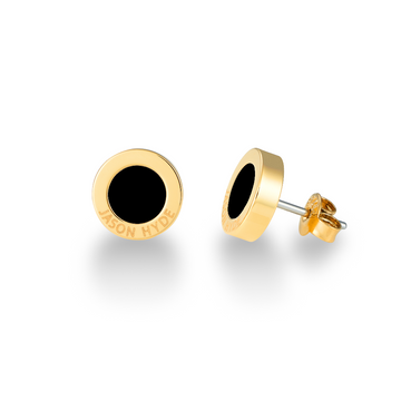 18K GOLD BLACK CHIP EARRINGS