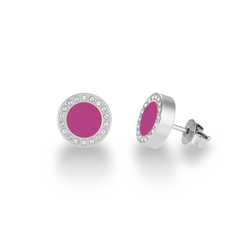 OCEAN ROSE VIOLET CHIP WITH ZIRCONIA EARRINGS