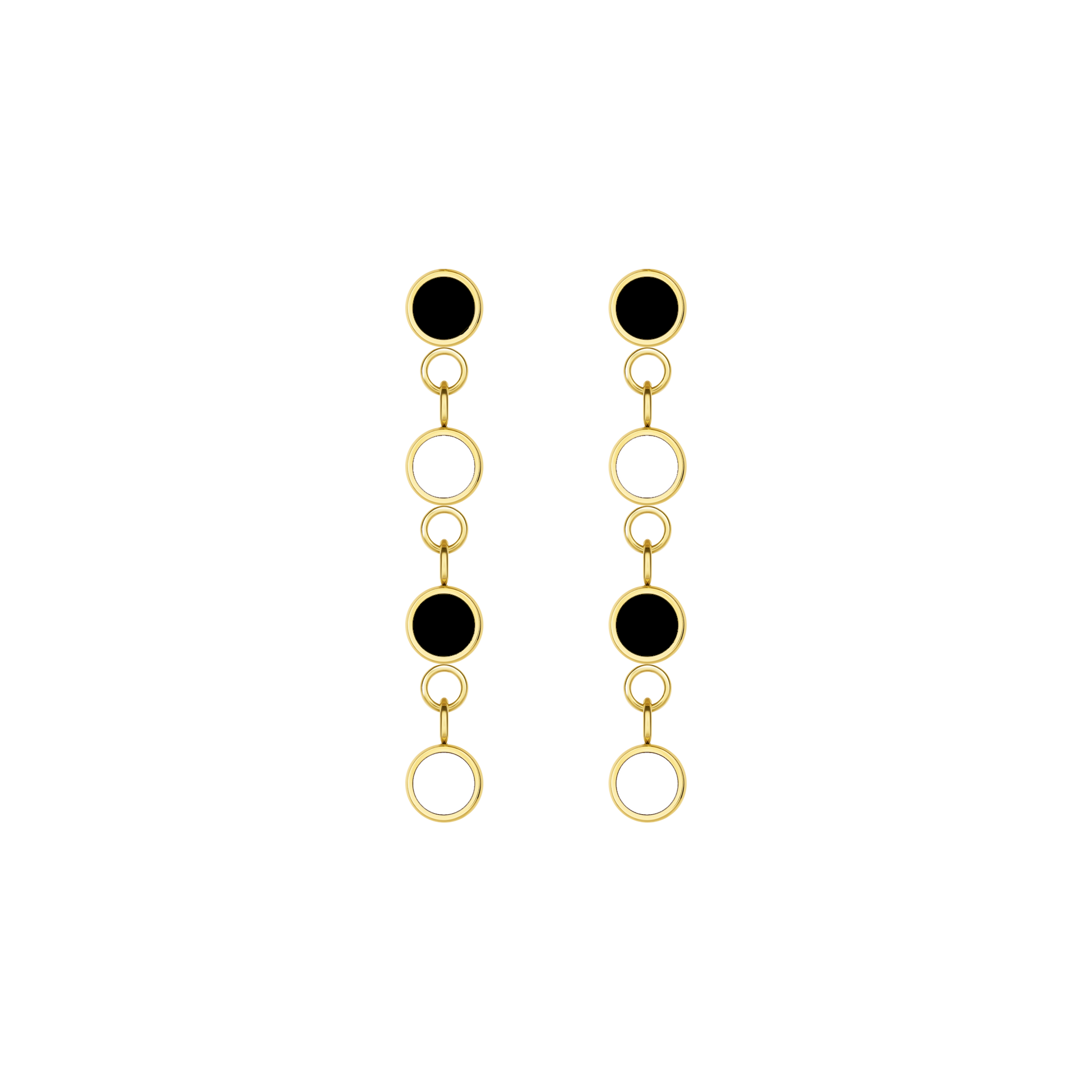 4 BLACK AND WHITE CHIPS EARRINGS