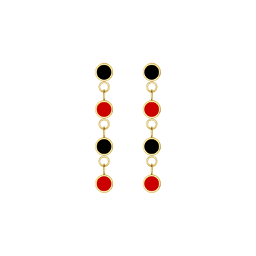 4 BLACK AND RED CHIPS EARRINGS