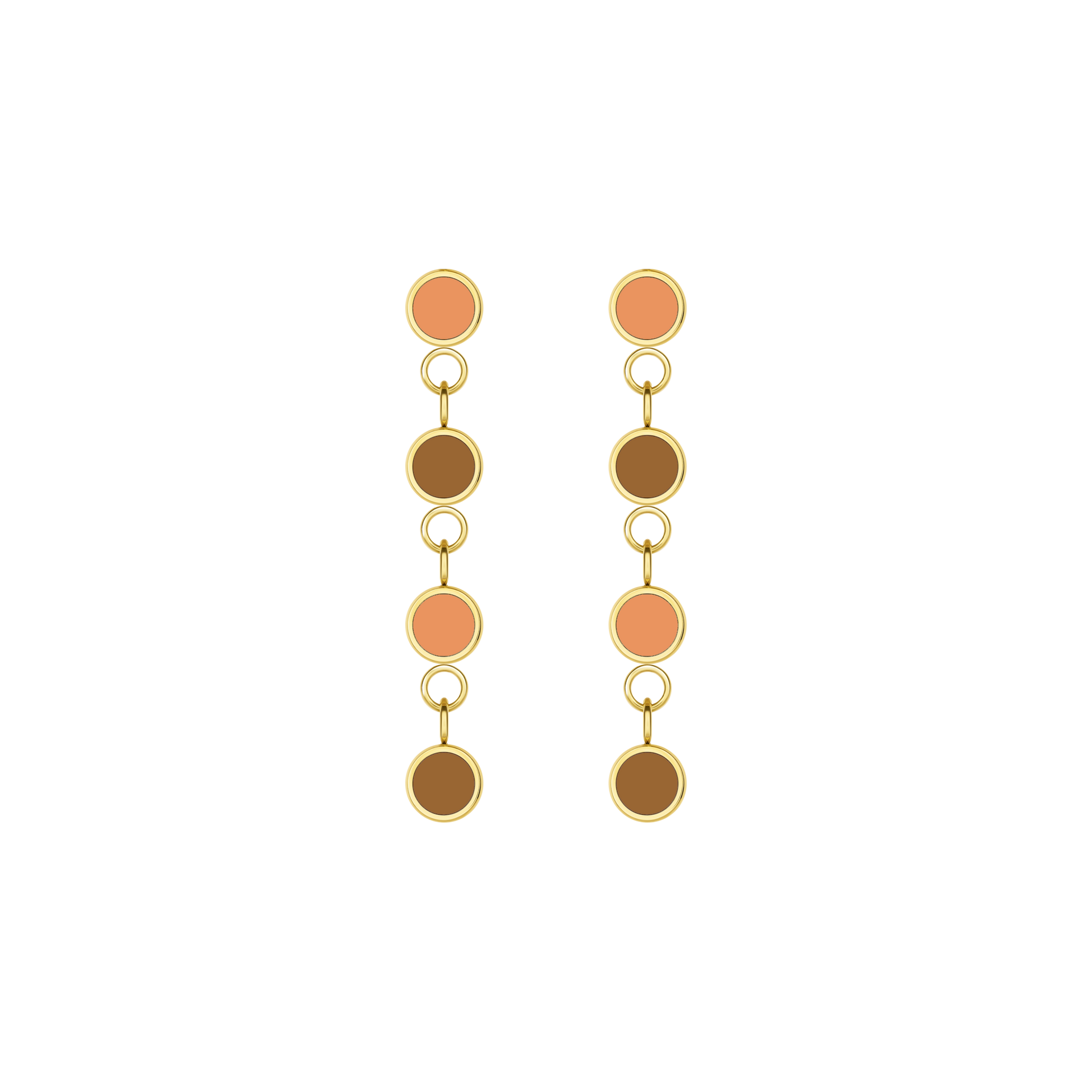 4 APRICOT CRUSH AND NUTSHELL CHIPS EARRINGS