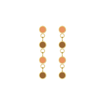 4 APRICOT CRUSH AND NUTSHELL CHIPS EARRINGS