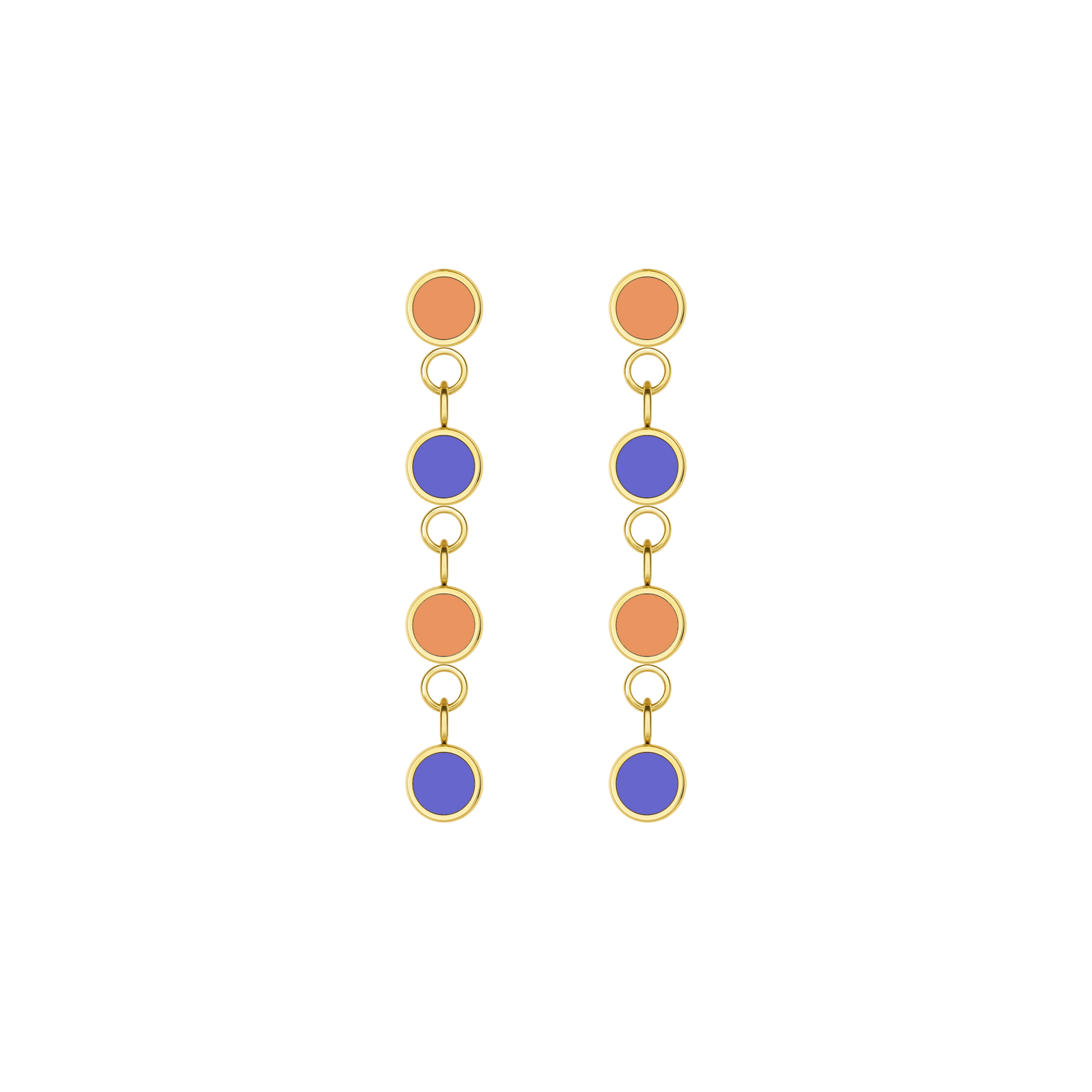 4 APRICOT CRUSH AND PERSIAN BLUE CHIPS EARRINGS