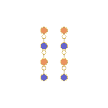 4 APRICOT CRUSH AND PERSIAN BLUE CHIPS EARRINGS