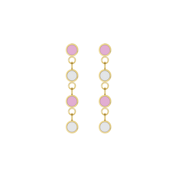 4 FONDANT PINK AND WHITE CHIPS EARRINGS