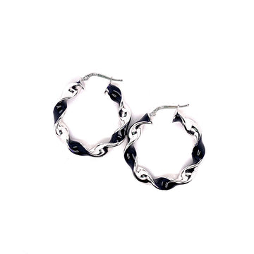 ACQUARELLO BLACK TWISTED HOOPS