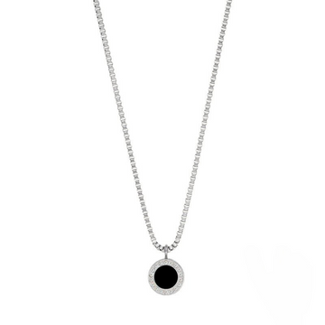 BLACK CHIP WITH ZIRCONIA NECKLACE