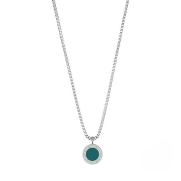 GREEN CHIP WITH ZIRCONIA NECKLACE