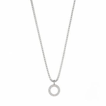 WHITE CHIP WITH ZIRCONIA NECKLACE