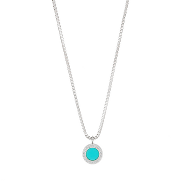 TURQUOISE CHIP WITH ZIRCONIA NECKLACE
