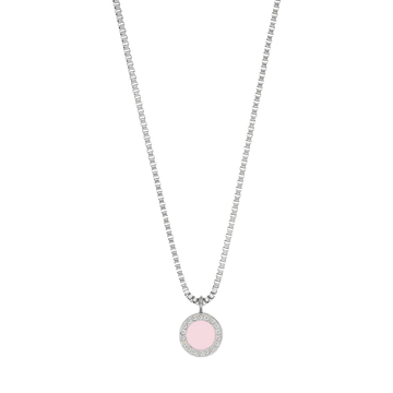 PINK WITH ZIRCONIA CHIP NECKLACE