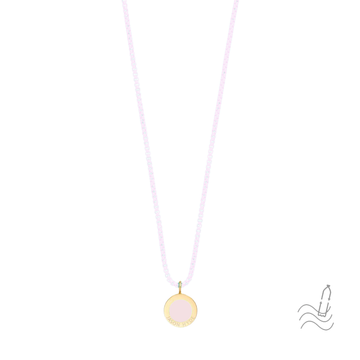 Jason Hyde pink chain necklace with recycled ocean plastic chip