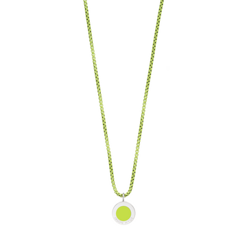 LIME GREEN CHAIN AND CHIP NECKLACE