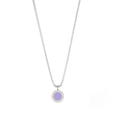 LAVENDER CHIP WITH ZIRCONIA NECKLACE