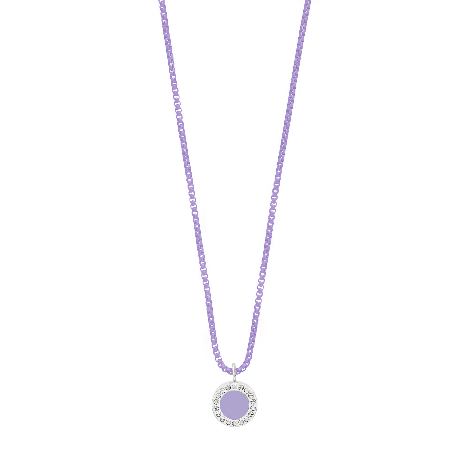 OCEAN LAVENDER CHAIN LAVENDER CHIP WITH ZIRCONIA NECKLACE