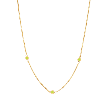 WAVE Lime green three chip necklace.