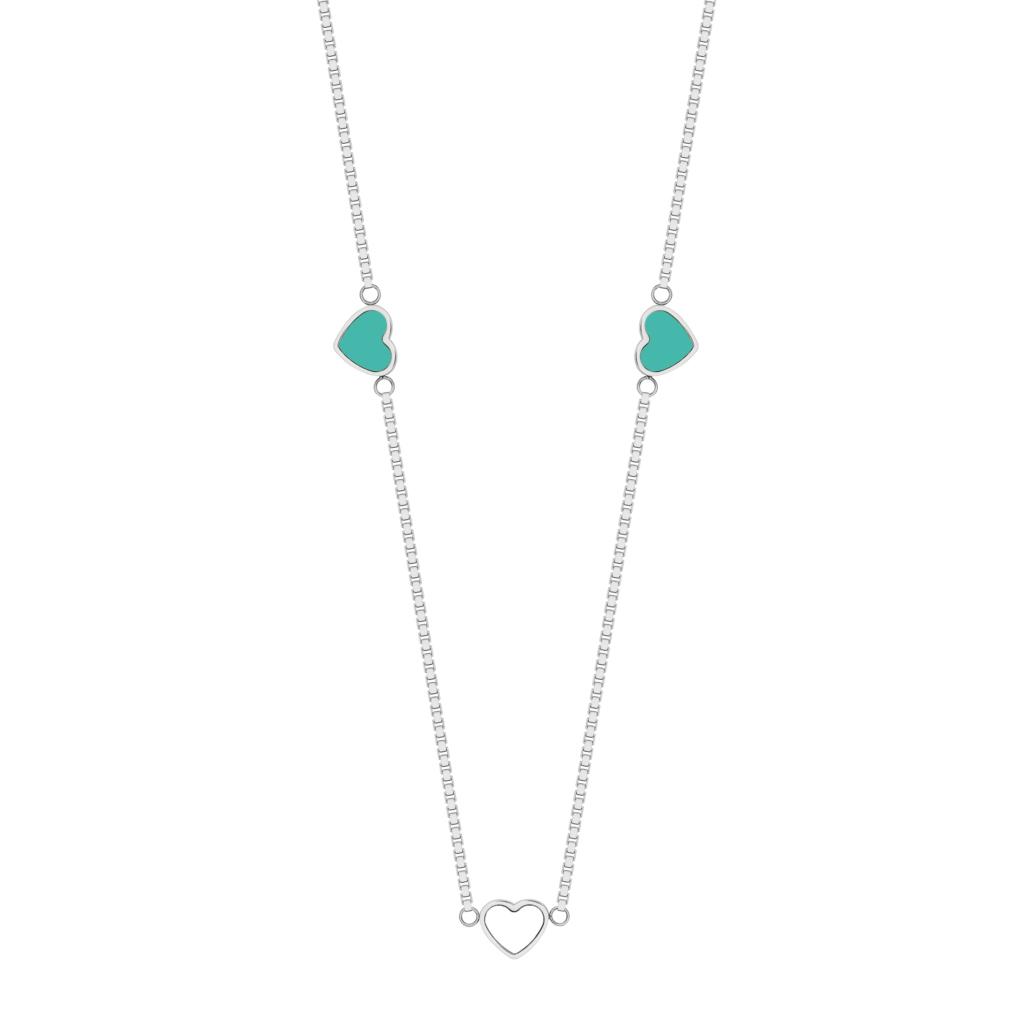 AMARE TURQUOISE AND WHITE CHIPS NECKLACE
