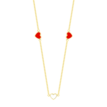 RED AND WHITE CHIPS NECKLACE