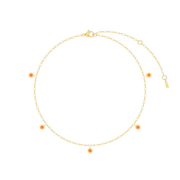 NEW WAVE HANGING 5 CHIPS ORANGE NECKLACE