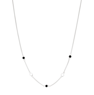 BLACK AND WHITE 5 CHIPS NECKLACE