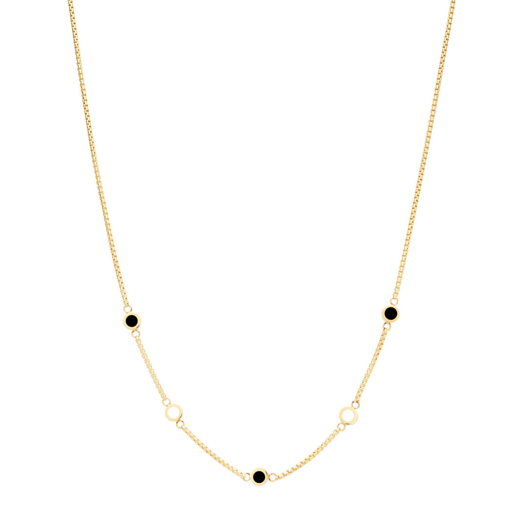 BLACK AND WHITE 5 CHIPS NECKLACE