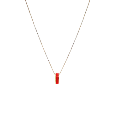 WEWA RED CIRCLE CHIP NECKLACE