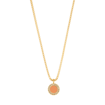 OCEAN APRICOT CRUSH CHIP WITH COLORED ZIRCONIA NECKLACE
