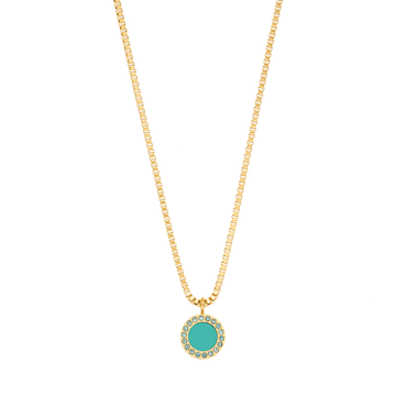 OCEAN TURQUOISE CHIP WITH COLORED ZIRCONIA NECKLACE