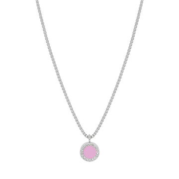 FONDANT PINK WITH ZIRCONIA CHIP NECKLACE