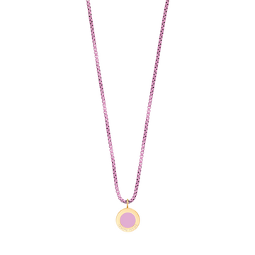 FONDANT PINK CHAIN AND CHIP NECKLACE