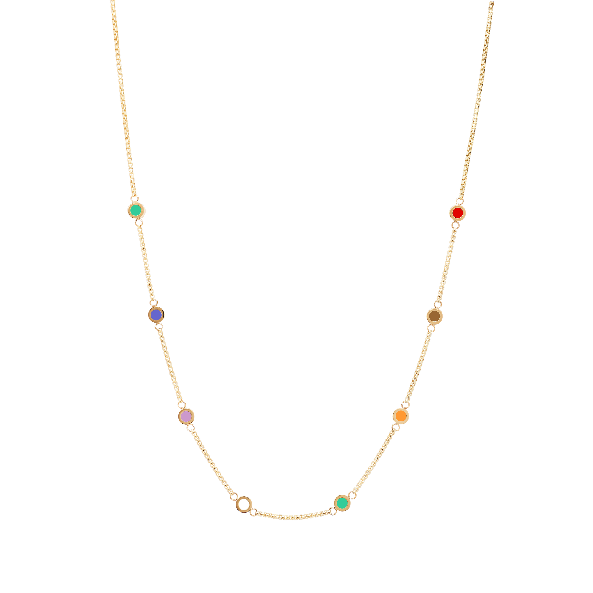 NEW MULTICOLOR 8 CHIPS NECKLACE.