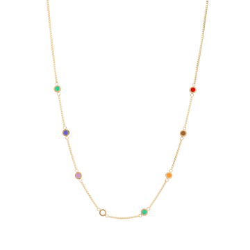 NEW MULTICOLOR 8 CHIPS NECKLACE.