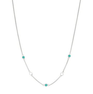 NECKLACE WITH WHITE AND TURQUOISE CHIPS