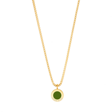 18K Ocean Olive Green Chip Necklace