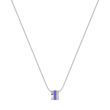 Jason Hyde silver necklace with Persian blue recycled chip and zirconia