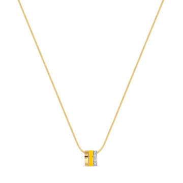 WEWA BOA CHAIN 3 RINGS SPECTRA YELLOW CHIP WITH ZIRCONIA NECKLACE