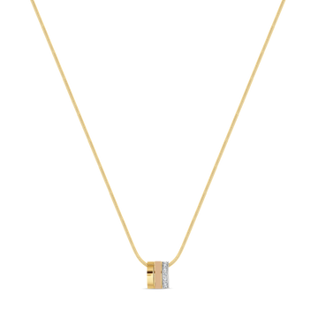 WEWA BOA CHAIN 3 RINGS BEIGE CHIP WITH ZIRCONIA NECKLACE