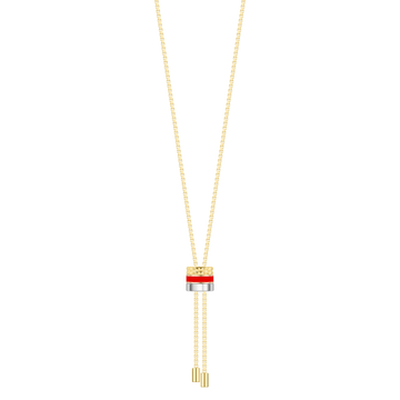 WEWA BOLO TIE TUBE RED CHIP NECKLACE
