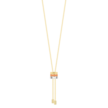 WEWA BOLO TIE TUBE APRICOT CRUSH CHIP NECKLACE