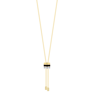 Sterling silver bolo necklace with black chip and cubic zirconia by Jason Hyde