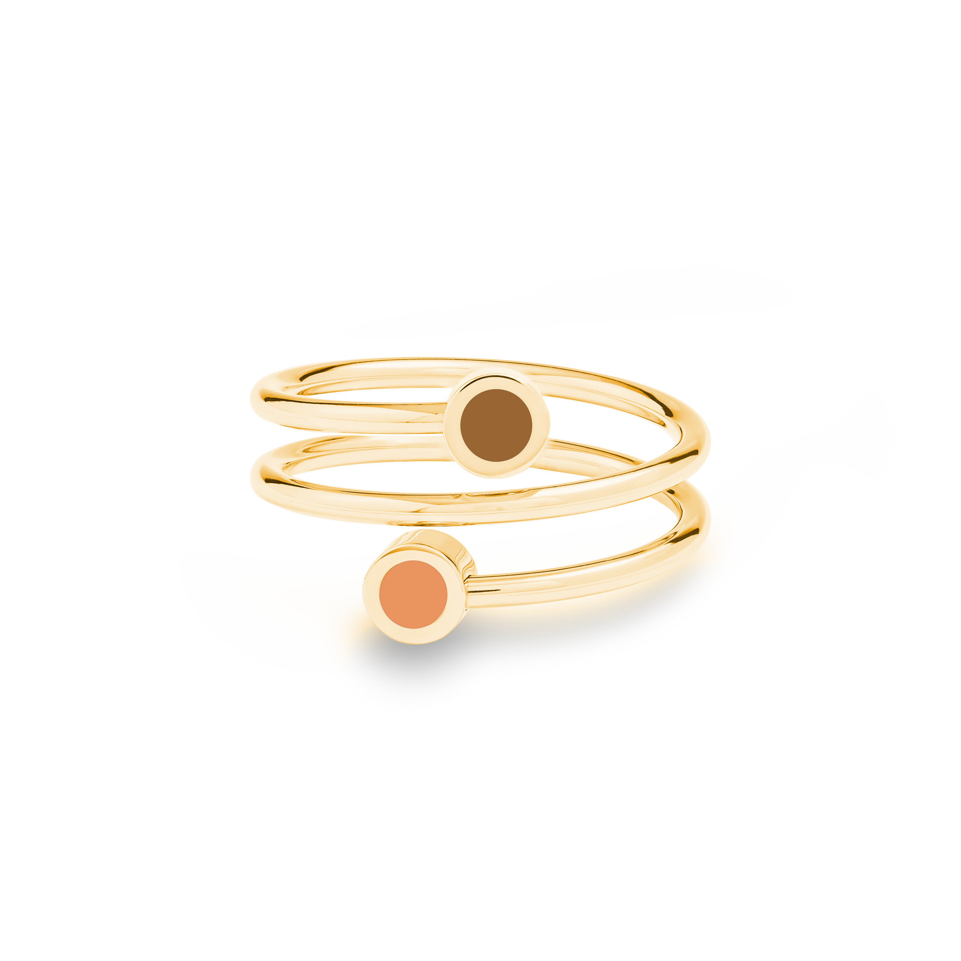 NUTSHELL AND APRICOT CRUSH CHIP DOUBLE RING