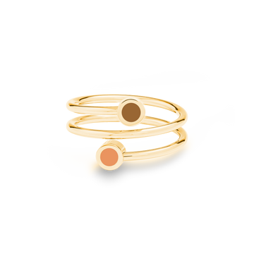 NUTSHELL AND APRICOT CRUSH CHIP DOUBLE RING