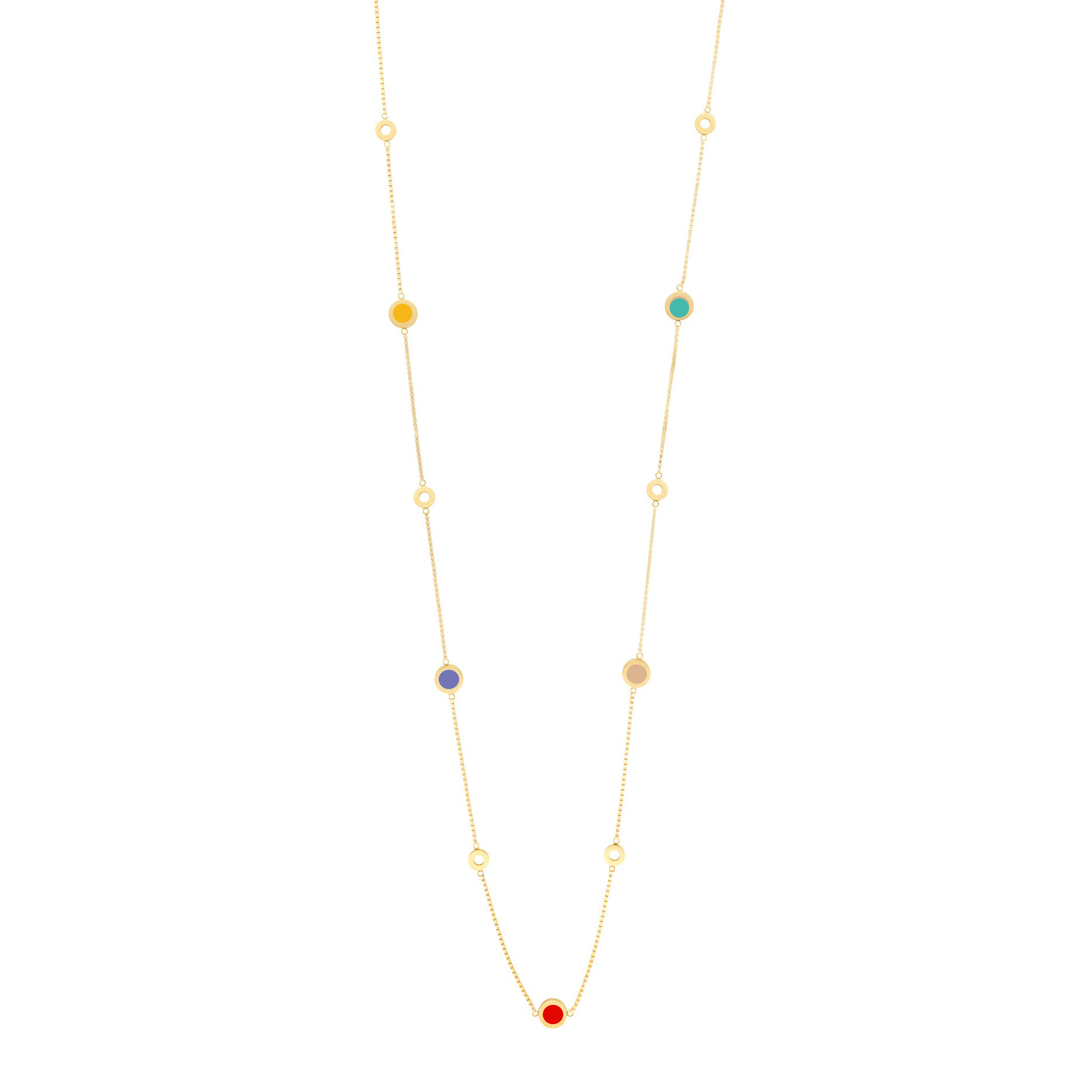18K SAUTOIR WITH MULTICOLOR CHIPS