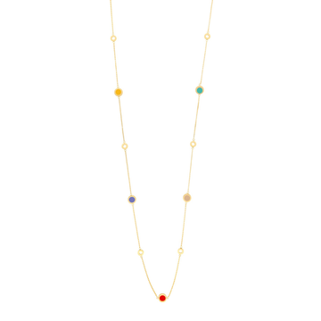 18K SAUTOIR WITH MULTICOLOR CHIPS